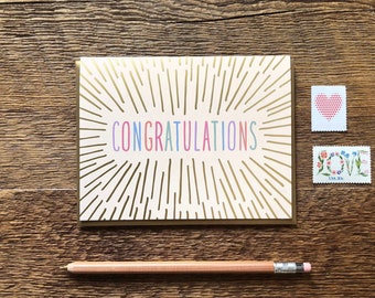 Congratulations Beams, Greeting Card, Blank Inside