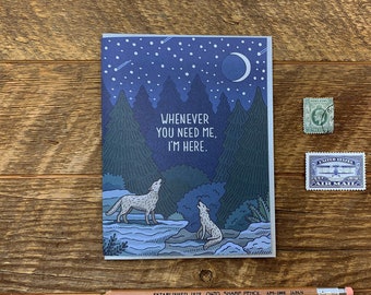 I'm Here Card, Howling Wolves Card, Wolves Card, Friendship Card