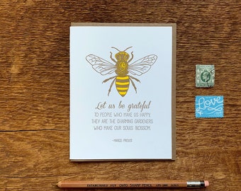 Bee Grateful, Let Us Be Grateful, Thank You Card