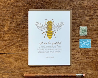 Bee Grateful, Let Us Be Grateful, Thank You Card