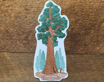 Sequoia Postcard, Sequoia National Park, General Sherman Sequoia Tree, California Parks, Die Cut Letterpress National Park Postcard