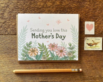 Sending Love Mom, Thoughtful Mother's Day, Greeting Card, Blank Inside