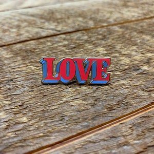 LOVE Enamel Pin, Single Hard Enamel Pin with Butterfly Clutch