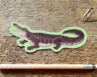 Alligator Sticker, Wildlife Sticker, Outdoor Sticker, Single Die Cut Vinyl Sticker