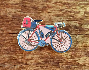 Bicycle Enamel Pin, Outdoors Enamel Pin, Single Hard Enamel Pin with Butterfly Clutch
