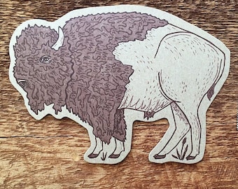 Carte postale de bison, carte postale de bison d'Amérique, carte postale de typographie découpée