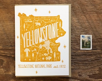 Yellowstone Greeting Card, Yellowstone National Park, A2 Folded Note Card, Blank Inside