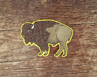 Bison Patch, Buffalo Patch, Explore Patch, Single Embroidered Patch with Iron-on Back