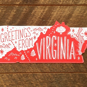 Cartolina della Virginia, Saluti dalla Virginia, Cartolina di Lettere di taglio singola
