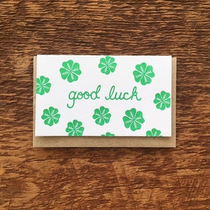 Glücksklee, Beilagenkarte, Geschenkkarte, Minikarte, Letterpress Folded Mini Card