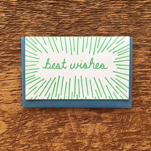 Liebeswünsche, Einschluss Karte, Geschenkkarte, Mini Karte, Gefaltete Mini Karte im Letterpress