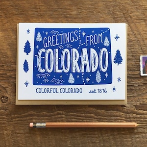 Biglietto d'auguri Colorado, Saluti dal Colorado, Biglietto per appunti piegato A6, Interno vuoto