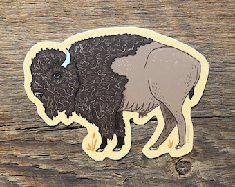 Bison Sticker, Buffalo Sticker, Single Die Cut Vinyl Sticker