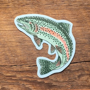 Forelsticker, regenboogforelsticker, enkele gestanst vinylsticker