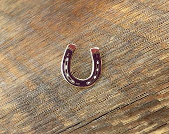 Horseshoe Enamel Pin, Horse Shoe Enamel Pin, Good Luck Enamel Pin, Single Hard Enamel Pin with Butterfly Clutch