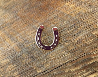 Horseshoe Enamel Pin, Horse Shoe Enamel Pin, Good Luck Enamel Pin, Single Hard Enamel Pin with Butterfly Clutch