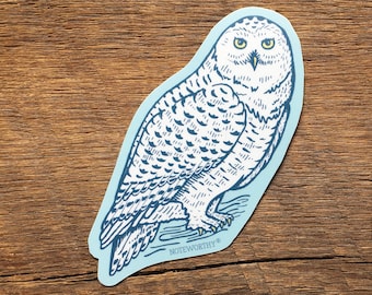 Snowy Owl Sticker, Owl Sticker, Outdoor Sticker, Single Die Cut Vinyl Sticker
