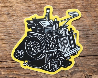 Heidelberg Sticker, Letterpress Printing Press Sticker, Single Die Cut Vinyl Sticker