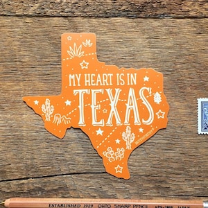 Sticker Texas, sticker staat Texas, enkele gestanste vinylsticker