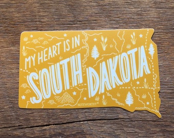South Dakota Sticker, South Dakota State Sticker, Single Die Cut Vinyl Sticker