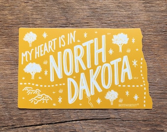 North Dakota Sticker, North Dakota State Sticker, Single Die Cut Vinyl Sticker