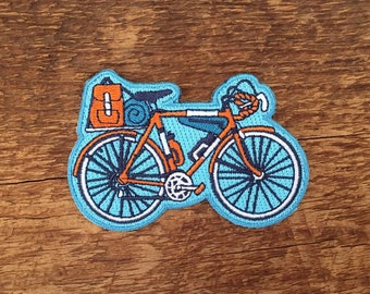 Bicycle Patch, Explore Patch, Single Embroidered Patch with Iron-on Back