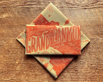 Grand Canyon National Park Bandana, Made in the USA, Single Screen Printed Bandana