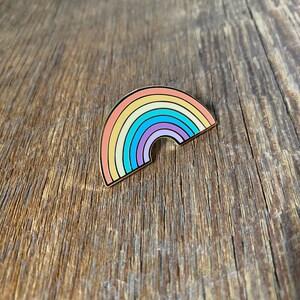 Rainbow Enamel Pin, Lapel Pin, Single Hard Enamel Pin with Butterfly Clutch image 2