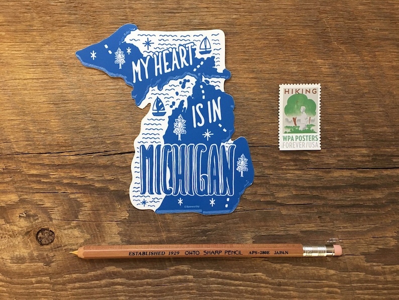 Bumper Sticker Michigan State Sticker Single Die Cut Vinyl Sticker Michigan Sticker