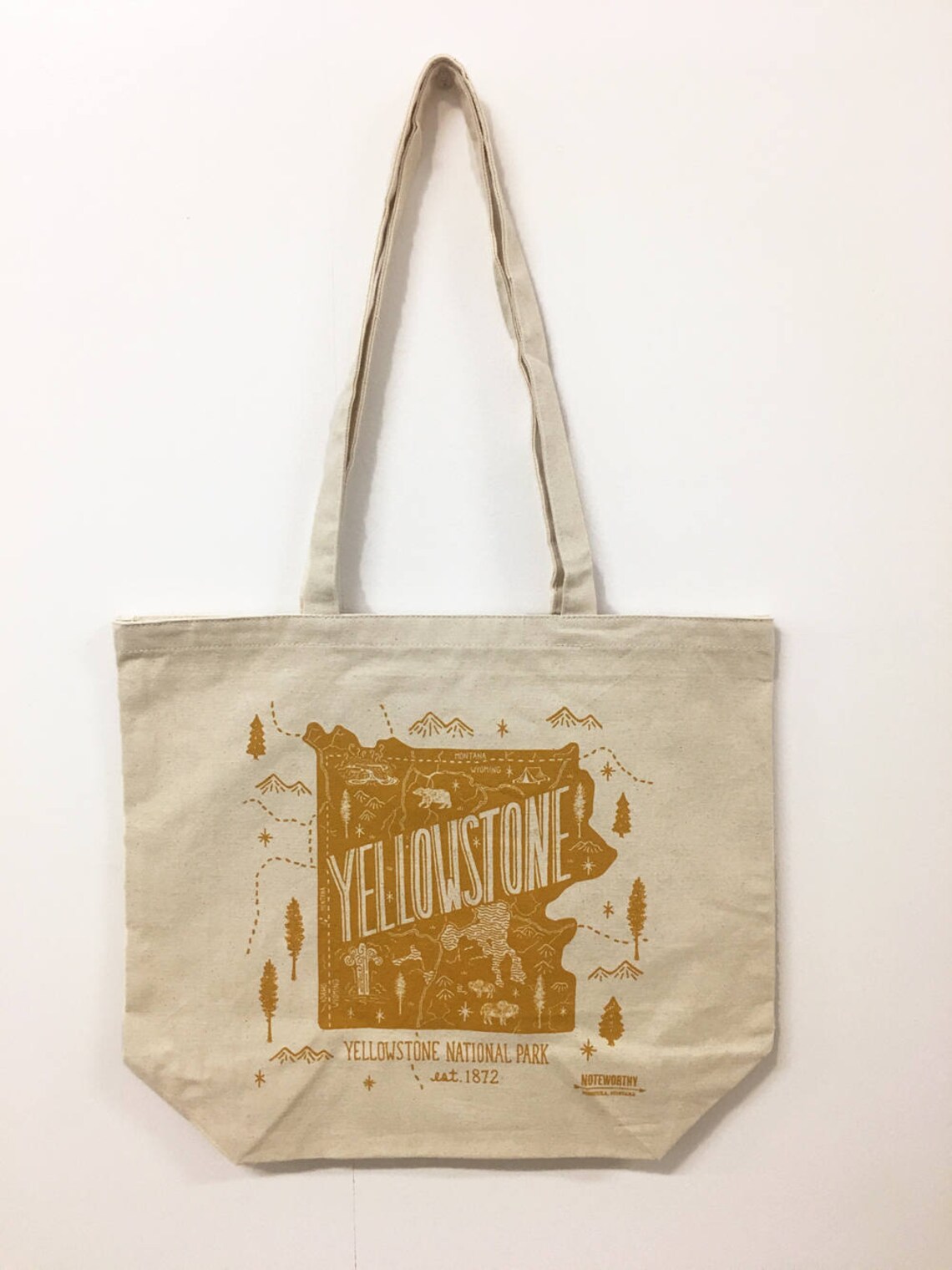 Yellowstone Tote Bag Yellowstone National Park Canvas Tote Etsy