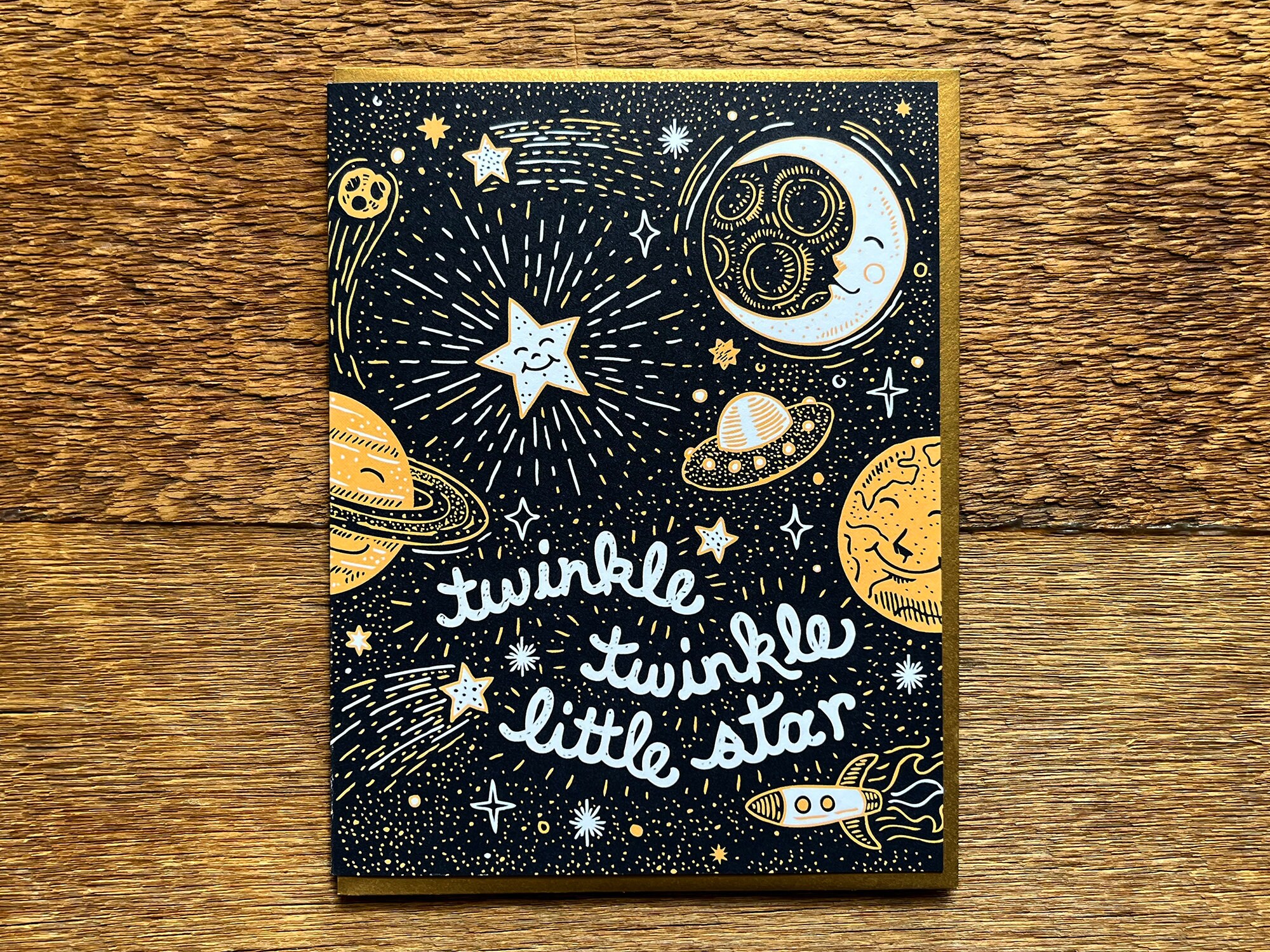 Twinkle Twinkle, Baby Card, Little Star Baby Card, Digitally Printed ...