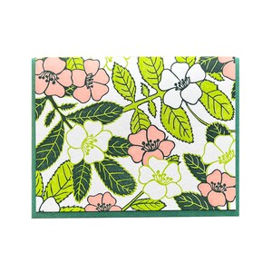 Carte de correspondance avec motifs floraux, impression typographique, intérieur vierge image 4