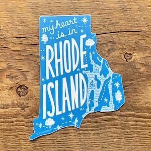 Autocollant Rhode Island, autocollant Rhode Island State, autocollant en vinyle découpé unique