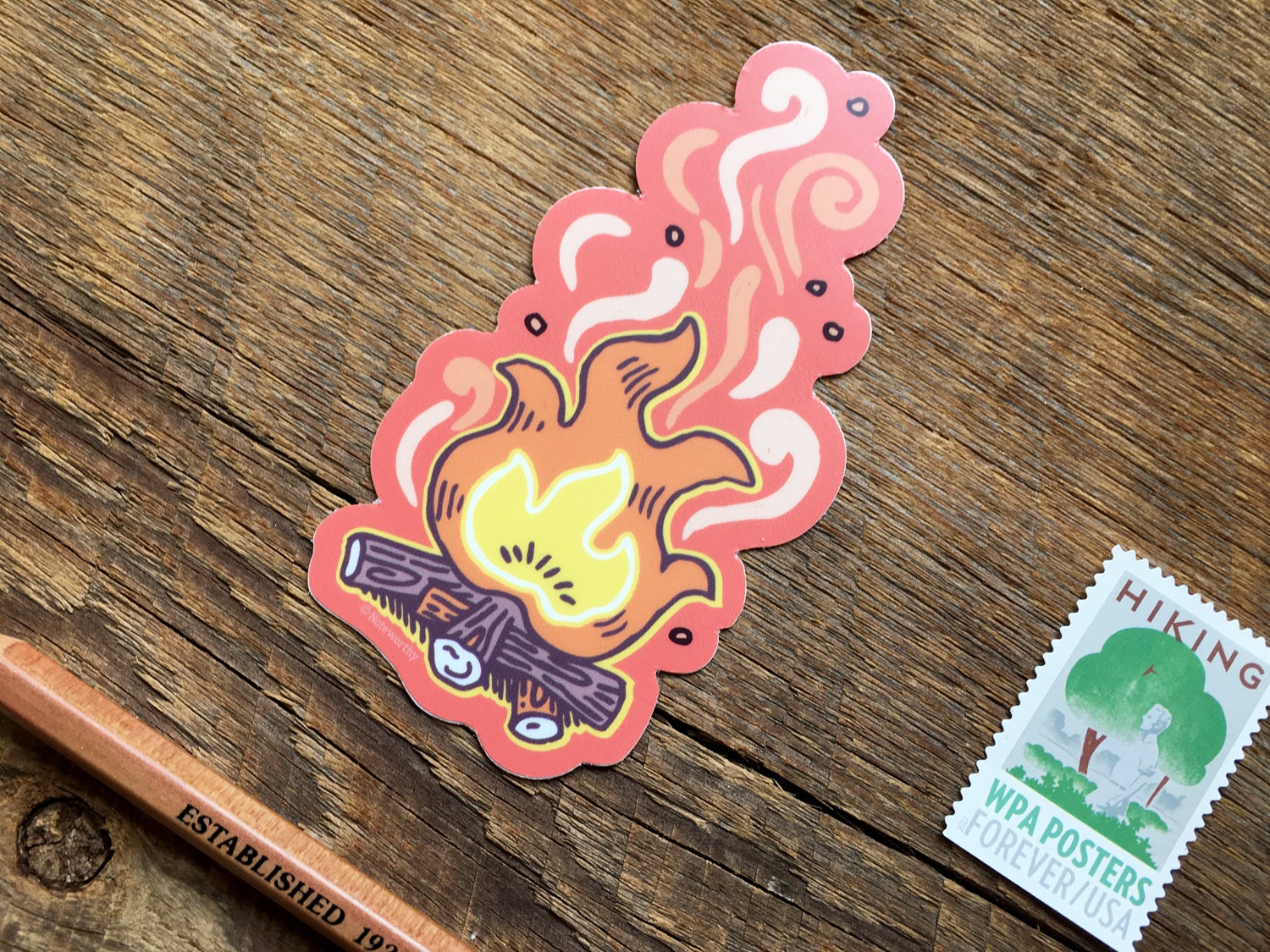 Campfire Sticker, Outdoors Sticker, Single Die Cut Vinyl Sticker - Etsy