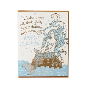 Happy Birthday Mermaid, Mermaid Birthday Card, Kids Birthday Card ...