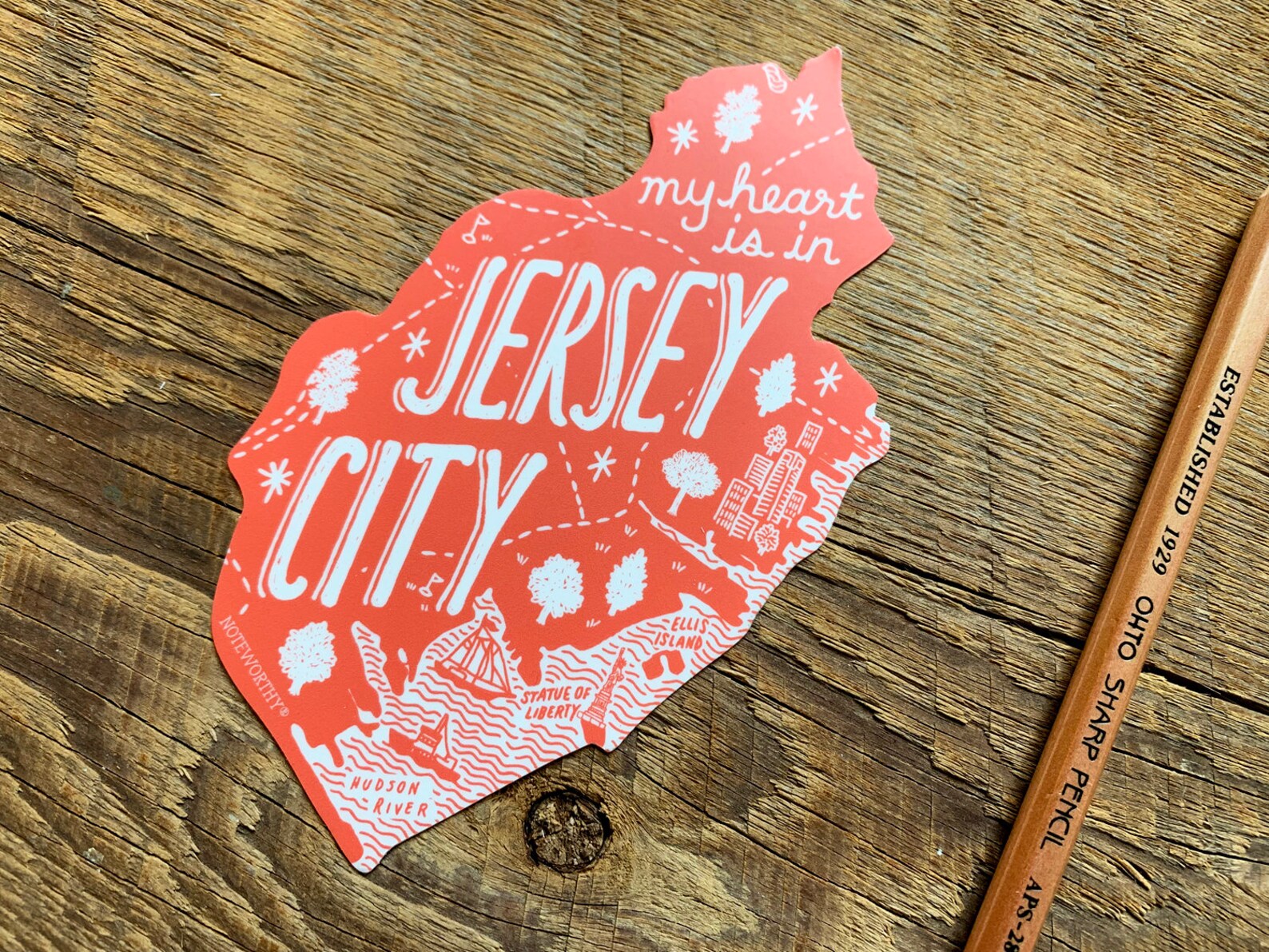 Jersey City Sticker Jersey City New Jersey Sticker Bumper Etsy