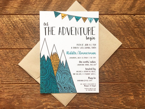 baby shower invitations mountain theme
