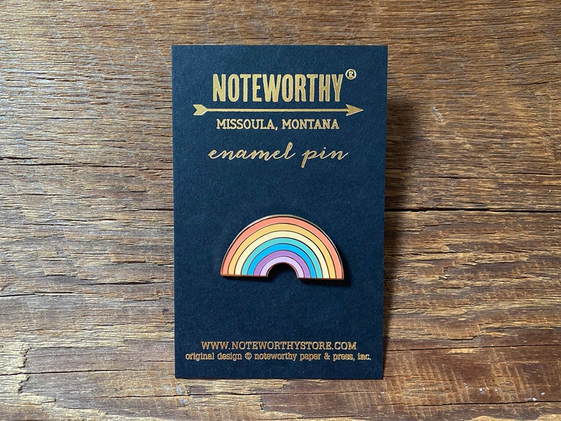Rainbow Enamel Pin, Lapel Pin, Single Hard Enamel Pin with Butterfly Clutch image 4