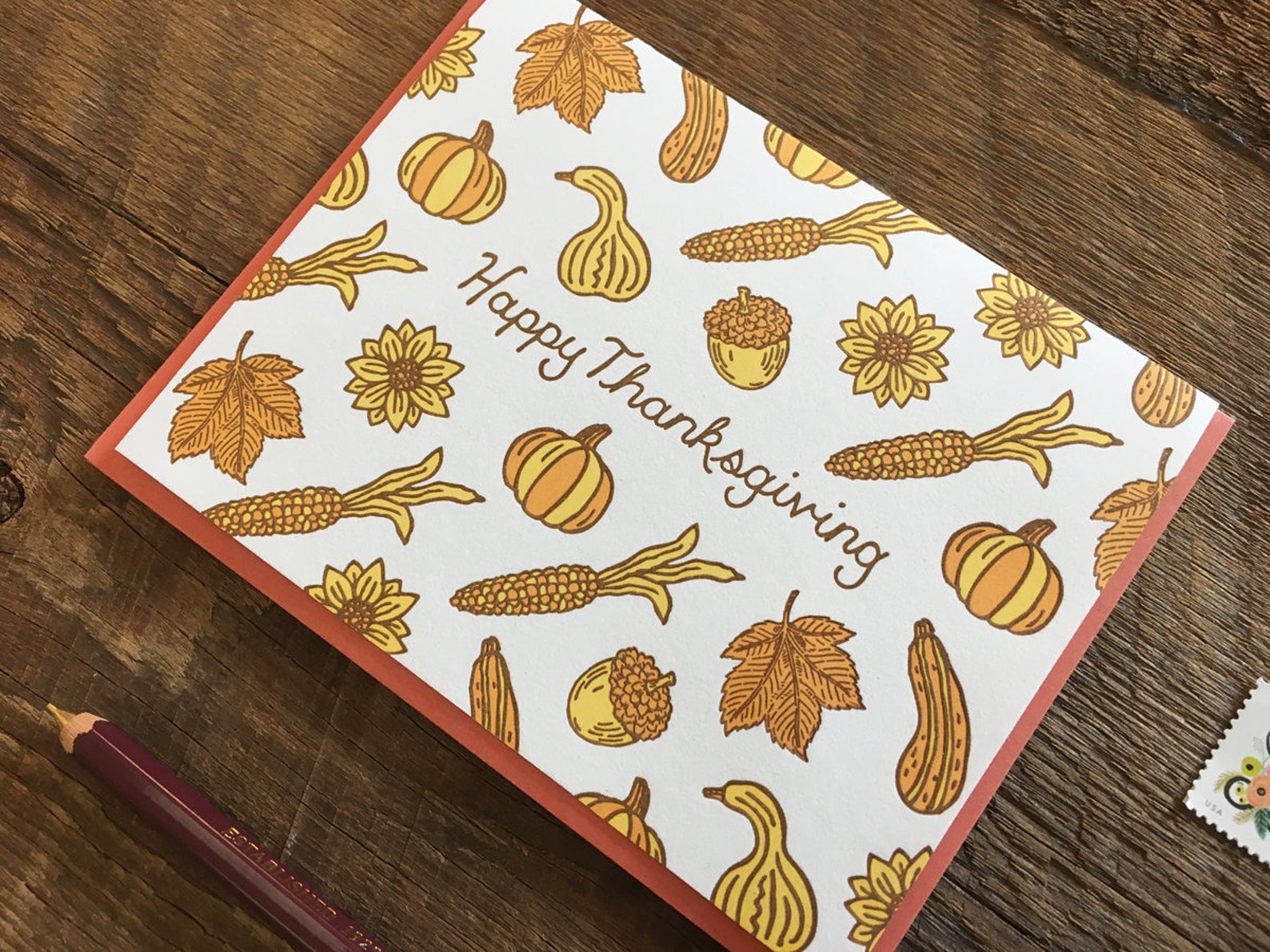 Happy Thanksgiving Boxed Set of 6 Thanksgiving Cards Etsy