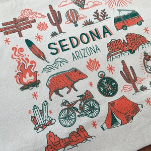 Sedona Arizona Tote Bag, Greetings from Sedona, Canvas Tote Bag, Screen Printed Tote Bag image 4