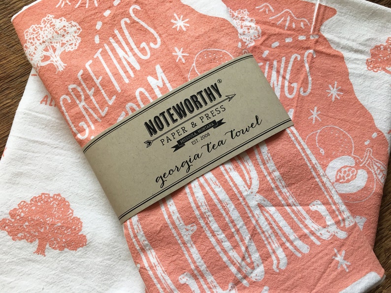 Tea Towel State Tea Towel Single Screen Etsy Norway