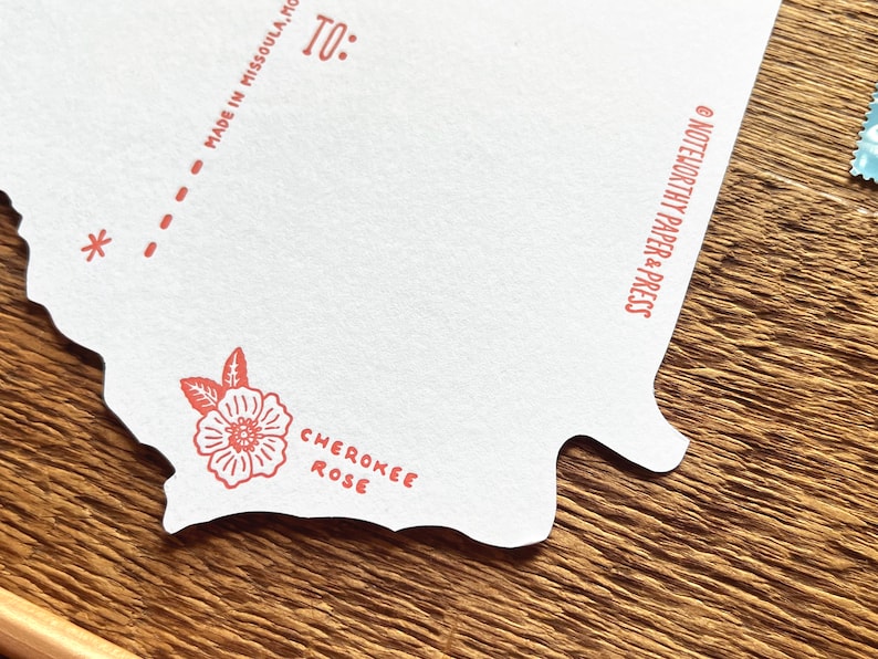Carte postale de Géorgie, salutations de Géorgie, carte postale d'état de typographie découpée image 7