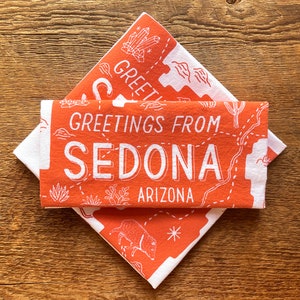 Sedona Arizona Tea Towel, Sedona Tea Towel, Single Screen Printed Kitchen Towel