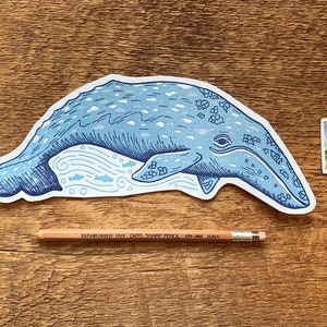 Gray Whale Postcard, Whale Postcard, Die Cut Letterpress Postcard