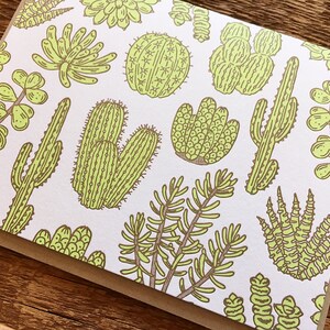 Cactus & Succulent Pattern, Plant Pattern, Letterpress Note Cards, Boxed Set of 6 Cards, Blank Inside image 4