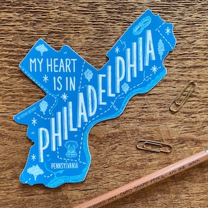 Philadelphia sticker, Philadelphia kaart sticker, enkele sterven gesneden vinyl sticker