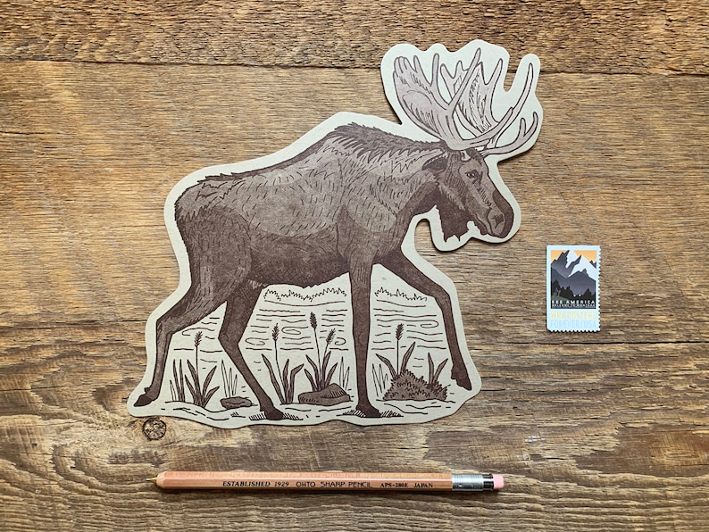 Cartolina d'alci, Cartolina cartolina, Cartolina Die Cut immagine 1