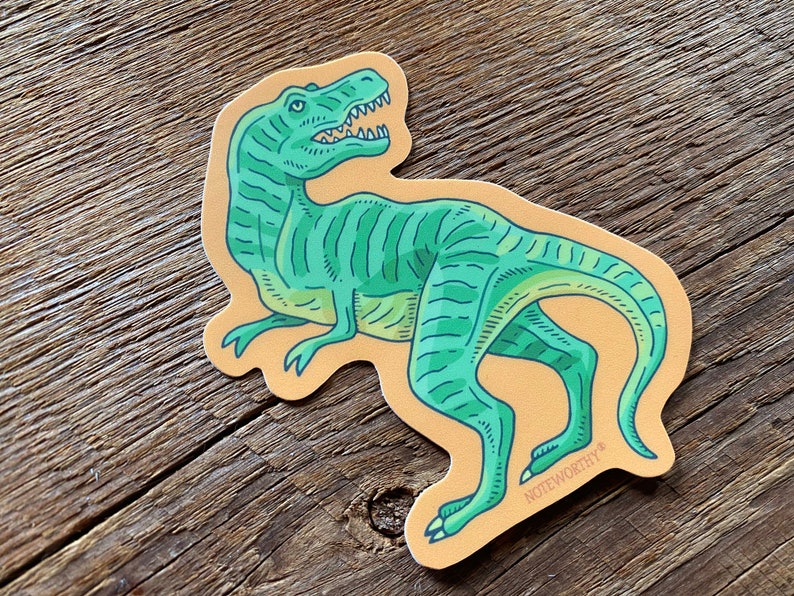 T Rex Sticker, Tyrannosaurus Rex Dinosaur Sticker, Dino Sticker, Single Die Cut Vinyl Sticker image 5