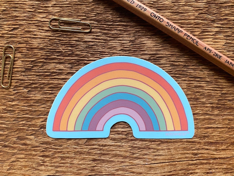 Rainbow Sticker, Single Die Cut Vinyl Sticker image 2