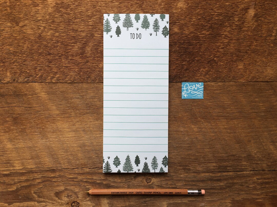 Tree Notepad, Pine Tree to Do, 3.5 X 8.5 List Pad With Attachable ...